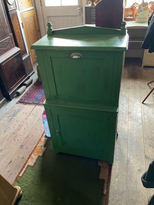 Lot 232 - A painted teak ship's/travelling washstand,...