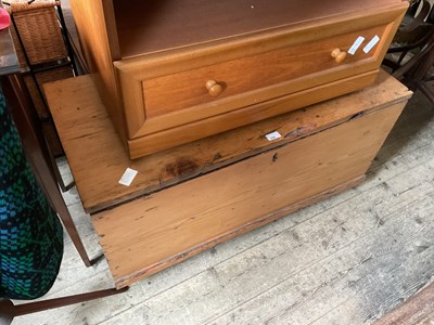 Lot 238 - A vintage pine blanket chest of rectangular...