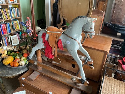 Lot 243 - A vintage painted rocking horse, height 84cm,...