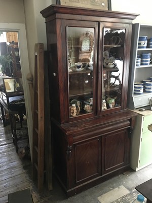 Lot 245 - A Victorian stained pine bookcase with moulded...