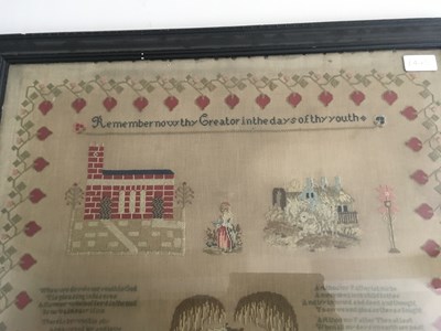 Lot 248 - A 19th century needlework sampler, 'Remember...