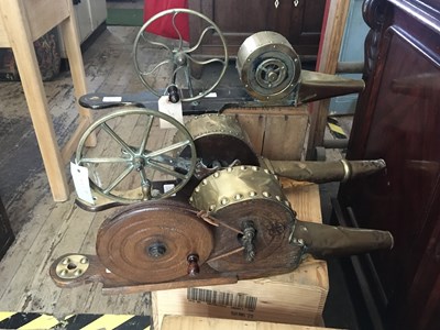 Lot 250 - Three brass mounted mechanical bellows, length...