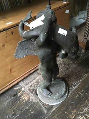 Lot 262 - A lead water feature representing a boy...