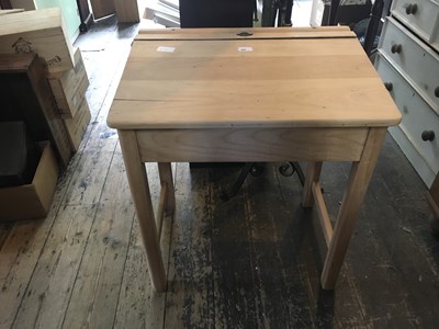 Lot 305 - A pine student's desk.