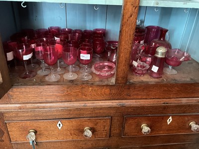 Lot 324 - A collection of Victorian and later cranberry...