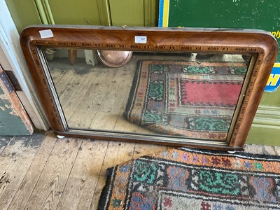 Lot 337 - A Victorian inlaid rosewood overmantel mirror,...