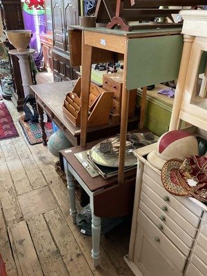 Lot 354 - A vintage drop-leaf table with formica top,...