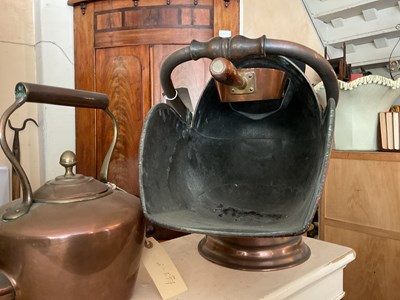 Lot 357 - A Victorian coal scuttle with associated...