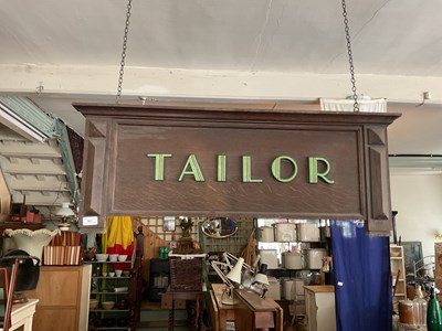 Lot 361 - An advertising hanging Art Deco sign, 'Tailor',...