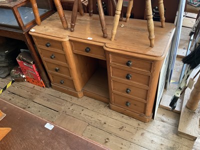 Lot 363 - A Victorian pine inverted breakfront knee-hole...