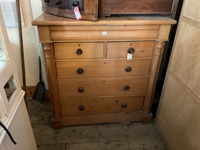 Lot 378 - A Victorian pine chest of drawers with secret...