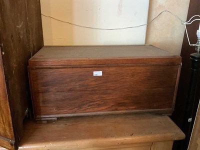 Lot 379 - A vintage oak blanket chest, width 68cn,...