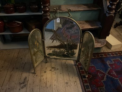 Lot 395 - A late Victorian brass framed hand painted...