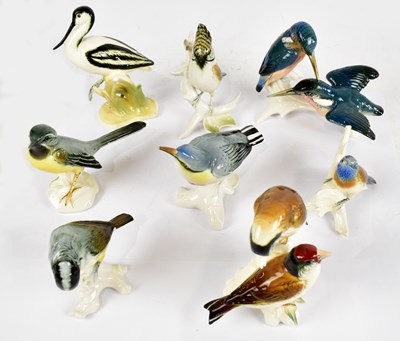 Lot 418 - KARL ENZ; eight ceramic bird sculptures