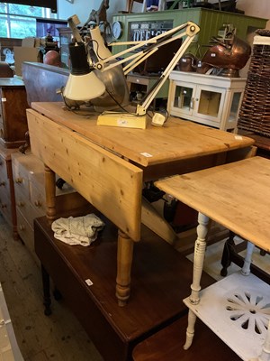 Lot 400 - An old pine drop-leaf Pembroke style kitchen...