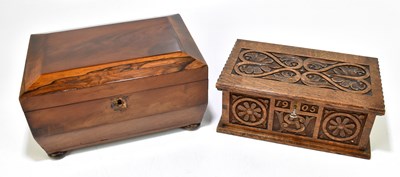 Lot 120 - A 19th century rosewood and mahogany work box