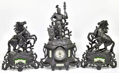 Lot 2270 - A late 19th century black painted spelter...