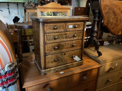 Lot 406 - A Victorian walnut specimen chest of two short...