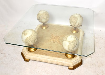 Lot 1733 - A modern Italian style glass top coffee table