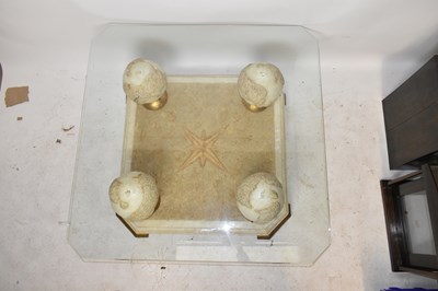 Lot 1733 - A modern Italian style glass top coffee table