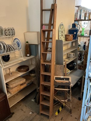 Lot 429 - Two sets of step ladders and two sets of...