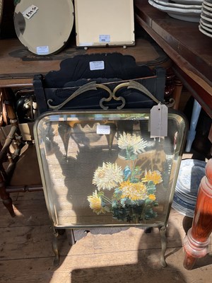 Lot 496 - An early 20th century painted fire screen,...