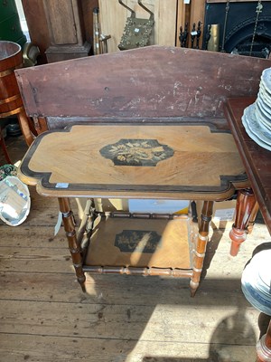 Lot 497 - A Victorian inlaid two tiered side table, with...