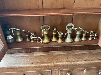 Lot 530 - A collection of assorted bell weights, largest...