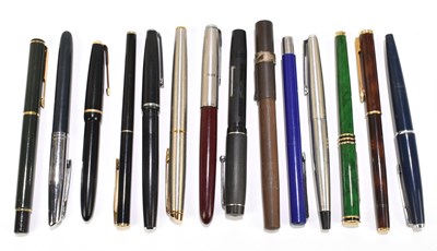 Lot 62 - A collection of fourteen various fountain pens