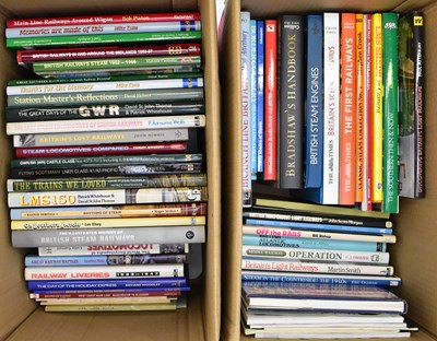 Lot 814 - Two boxes of steam related hardback books (2).