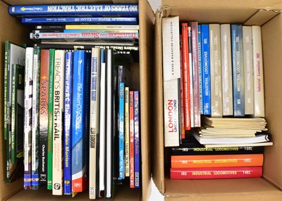 Lot 806 - Two boxes of diesel train related hardback...
