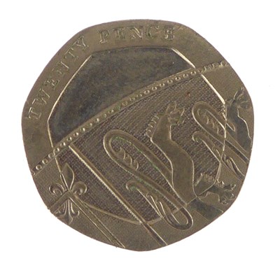 Lot 946 - An undated 20p error coin (2009).