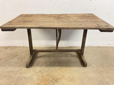 Lot 498 - A French vintage wine maker's table, with tilt-...