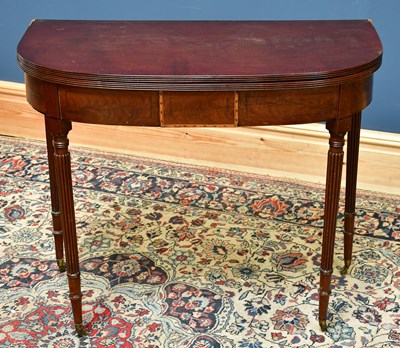 Lot 2501 - A 19th century mahogany fold over tea table,...