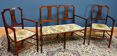 Lot 2468 - An Edwardian mahogany two seat settee and a...