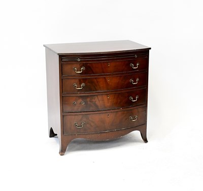 Lot 18 - A reproduction mahogany chest of four drawers...