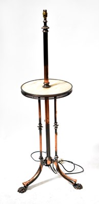 Lot 129 - A brass and copper telescopic standard lamp...