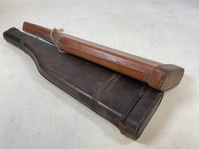 Lot 66 - Two vintage moulded leather leg of mutton gun...