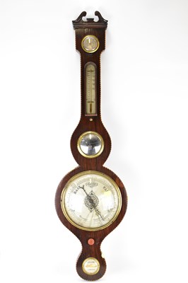 Lot 157 - A Victorian mahogany banjo barometer with...