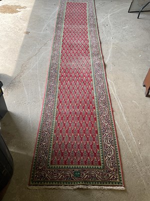 Lot 461 - A Tebriz runner, 380cm x 73cm.