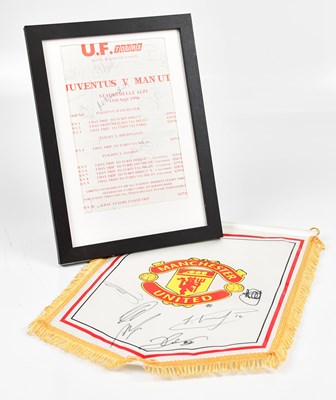 Lot 2333 - MANCHESTER UNITED; a pennant bearing various...