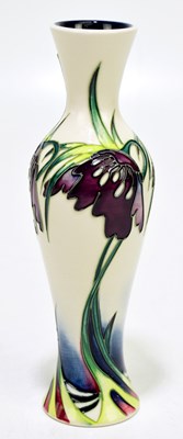 Lot 102A - NICOLA SLANEY FOR MOORCROFT; a slender vase...