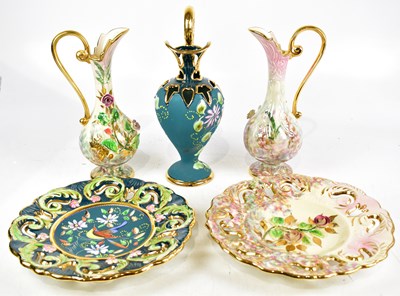 Lot 584 - HB; five pieces of decorative French ceramics