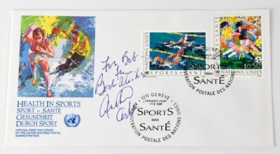 Lot 710 - ARTHUR ASHE; a first day cover bearing the...