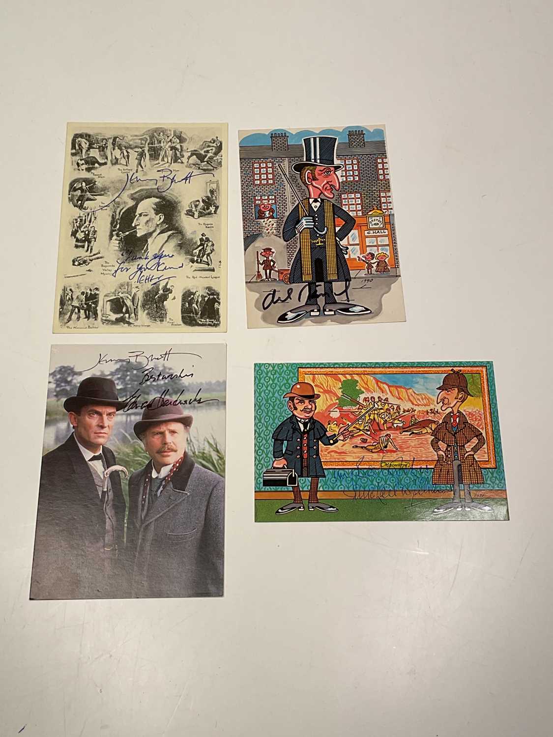 Lot 2185 - SHERLOCK HOLMES; four postcards bearing...