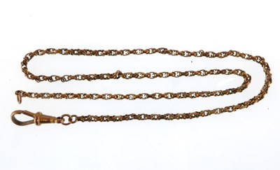Lot 1254 - A 9ct rose gold necklace with box link chain,...