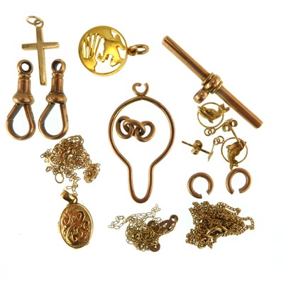 Lot 1308 - Various items of gold jewellery and parts of...