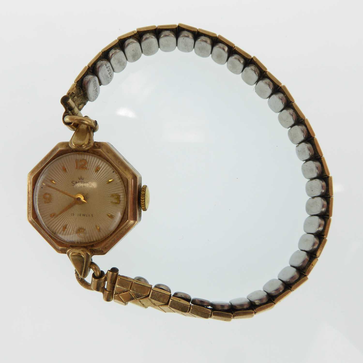 Lot 1416 - SMITHS; a ladies' deluxe 9ct gold wristwatch,...