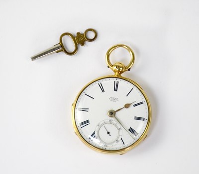 Lot 1373 - DENT, LONDON; an 18ct gold open face key wind...
