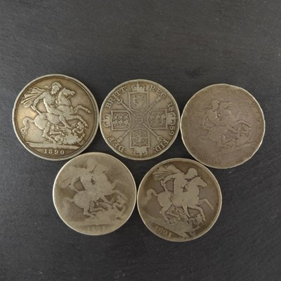 Lot 945 - Four 19th century silver crowns comprising...